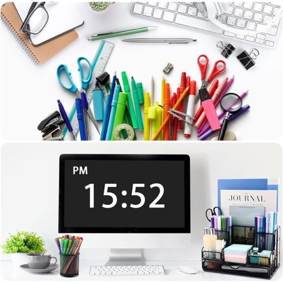 Desk Organizers Caddy and Accessories with 7 Compartments + Pen Holder - Picture 2 of 7